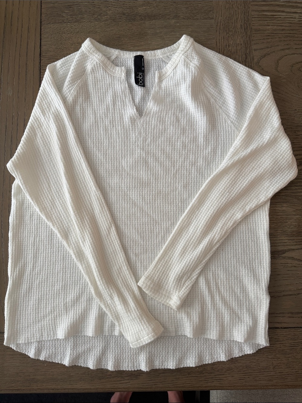 Bobbi Los Angeles Waffle Knit Notch V-Neck